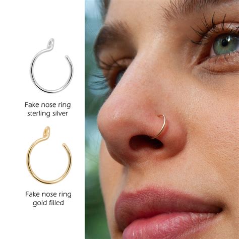 nostril piercing fake|nose rings online without piercing.